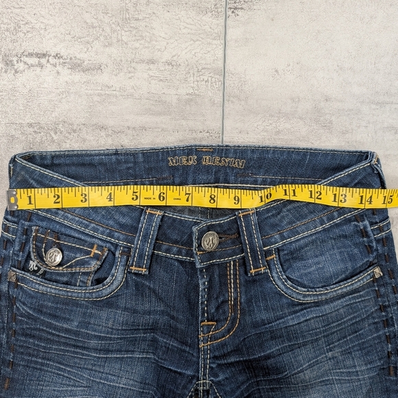 MEK Denim USA Tacoma Boot Cut Distressed Dark Wash Women's Jeans 25 x 34 - Picture 4 of 12